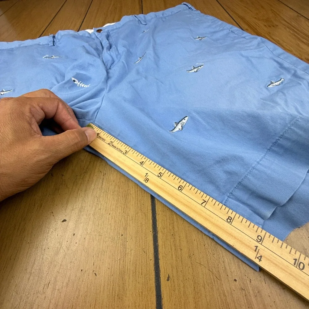 Polo Ralph Lauren Shorts Mens 42‎ Blue Fish Print Stretch Classic Fit